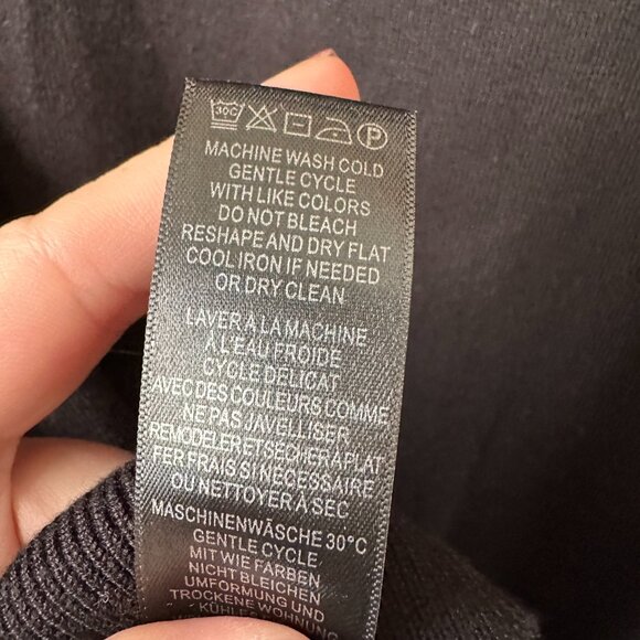 Adrianna Papell Sheer Sleeves Gold Detail Sweater Top - Small, Black - Picture 6 of 6